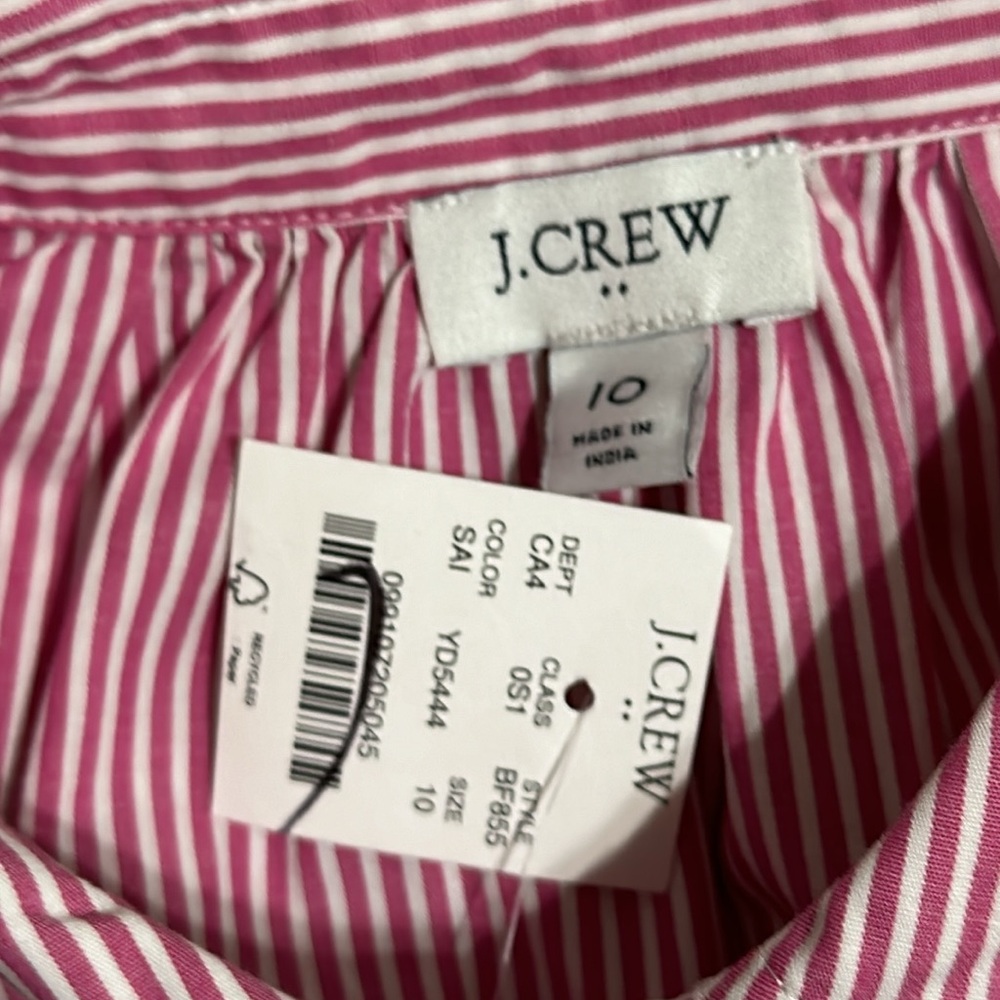 J.Crew Collared Mini Shirtdress in Soft Azalea Ivory - Picture 8 of 8